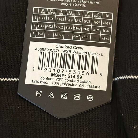 STANCE UNISEX SOCKS WITH INFIKNIT CREW HEIGHT CASUAL MID CUSHION CLOAKED CREW - Picture 9 of 9